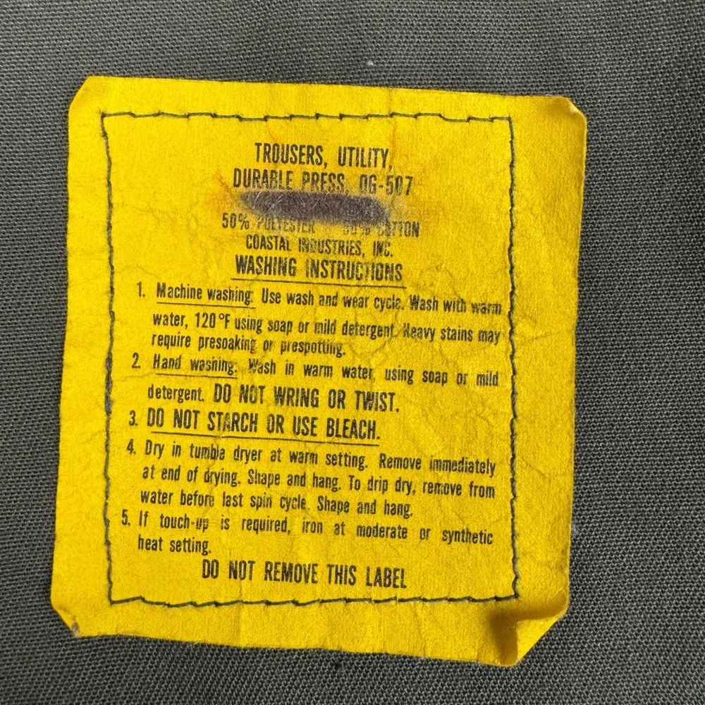 Vintage US Army OG-507 Military Fatigue Trousers Utility Mens 30x31 (fit 28x26)